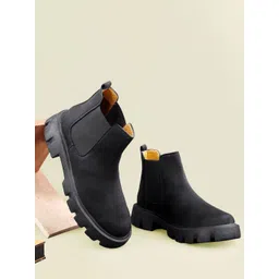 Killer Men Slip On Block Heel Chelsea Boots