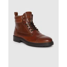 Jack & Jones Men Mid-Top Leather Biker Boots