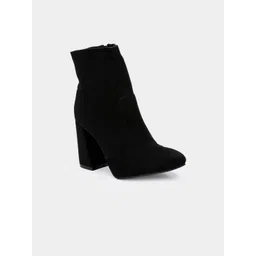 ADORLY Women Baker Flared Mid Top Block Heel Regular Boots