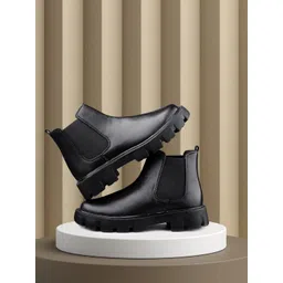 Bxxy Men Mid Top Flatform Heel Chelsea Boots