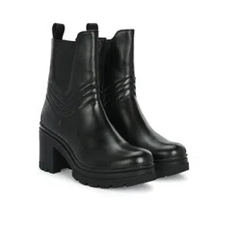 Women Mid-Calf Chelsea Boots with Zip Closure