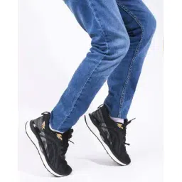 Men Knitted Running Sports Shoes with Lace Fastening