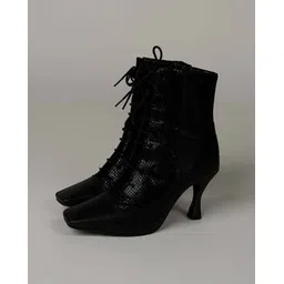 Striped Mid-Calf Boots