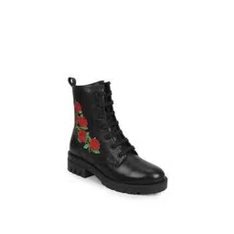 Floral Print Ankle-Length Boots