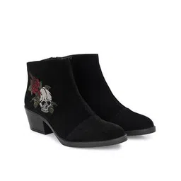 Skull Pattern Boots with Zip
