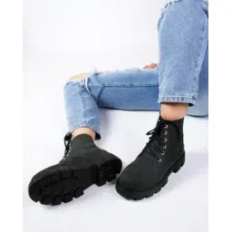 Women Lace-Up Ankle-Length Boots