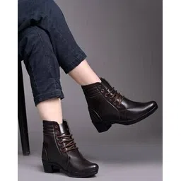 Women Ankle-Length Lace-Up Boots