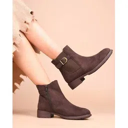 Women Ankle-Length Boots with Synthetic Upper