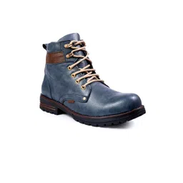 Woakers Men Round Toe Mid-Top Lace-Ups Boots