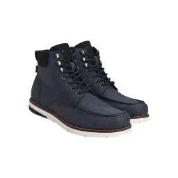 Men's Blue Solid Boots