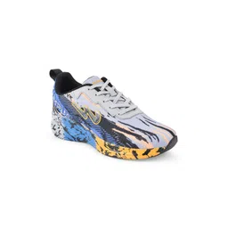 Campus Women Grey & Blue Printed Mesh Running Shoes