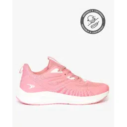 Logo Print Paneled Lace-Up Running Shoes