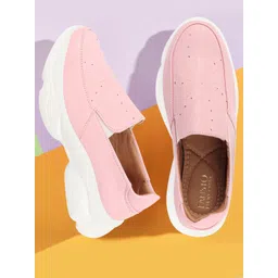 FAUSTO Women Printed Perforated Lightweight Slip On Sneakers