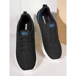 HRX by Hrithik Roshan Men Black & Blue Flyknit Mesh Marking Running Shoes