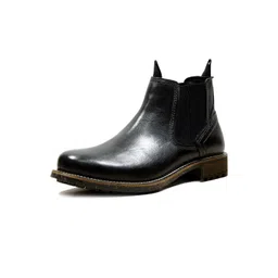 HX London Men Leather Mid-Top Chelsea Boots