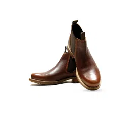 HX London Men Mid-Top Leather Chelsea Boots
