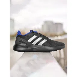 ADIDAS Men Black & Silver-Toned Woven Design Nebzed Running Shoes