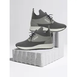 SHOZANIA Men Mid Top Lace Up Walking Shoes