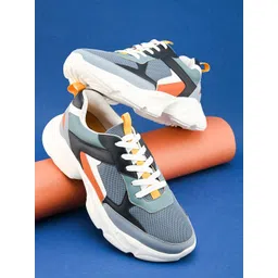 HRX by Hrithik Roshan Men Navy Blue Colourblocked Round Toe Lightweight Sneakers