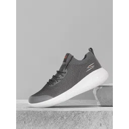 Skechers Men Grey Woven Design Go Run Fast- Cyber Running Shoes