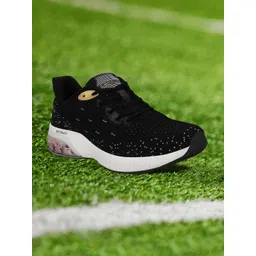 Campus Men Black Mesh Running Shoes