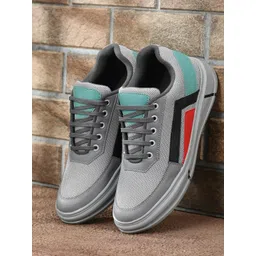 Mast & Harbour Men Grey Striped Sneakers