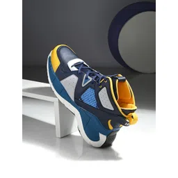 HRX by Hrithik Roshan Men Striped Lace Up Mid-Top Sneakers Shoes