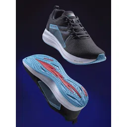 Campus Men Black Mesh Running Shoes