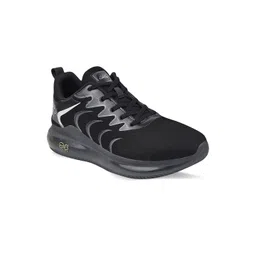 Campus Men Black Mesh Running Shoes