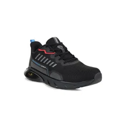 Campus Men Black Mesh Running Shoes