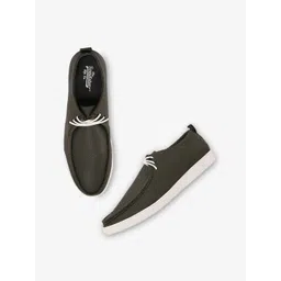 The Roadster Lifestyle Co. Men Olive Green Round Toe Lightweight Sneakers