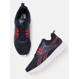 Reebok Men Navy Blue & Red Hatton Woven Design Running Shoes