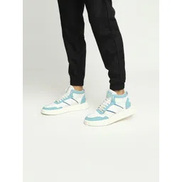 yoho Men Colourblocked Lightweight Anti-Skid Sole Mid-Top Sneakers