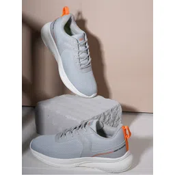 HRX by Hrithik Roshan Men Grey & White Mesh Marking Walking Shoes