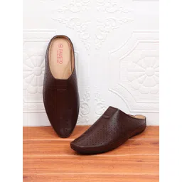 FAUSTO Men Brown Perforations PU
