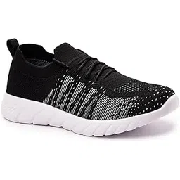Mens Lightweight Lace-Up Running Shoes | Breathable Polyester Sports Shoes for Walking, Gym, Training