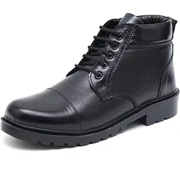 Genuine Leather Formal Lace Up Police Boots for Men