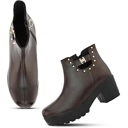Attractive,Comfortable & Trendy Casual High Block Heel Boot For Women Ankle Length Design