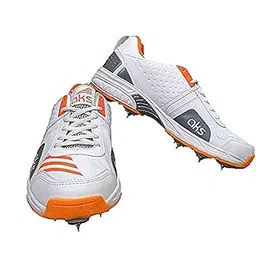 Australia Cricket Spikes With Nails White/Orange Size 7 With Wrist Band Cotton 5" Navy