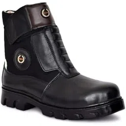 Bikers Boots : Motorcycle Riding Boots, High Ankle Leather Boots with steel toe for Trekking, Hiking, Driving with High Performance Rubber Sole. Sizes 5 to 12 Available. Article - 702Motorcycle