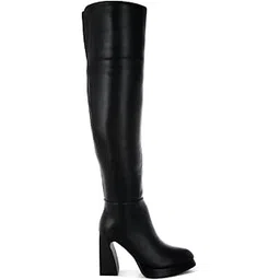 Faux Leather Knee-High Boots
