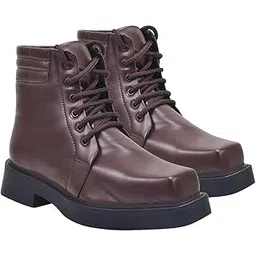 Women’s Stylish Block Heel Ankle Boots Lace-up | Trendy Finish Zip Closure Boots for Party & Casual Footwear