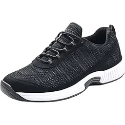 Orthopedic Shoes Walking Shoes Heel and Foot Pain Relief Extended Widths Best Shoes for Plantar Fasciitis Diabetic - Size 9.5 UK Black