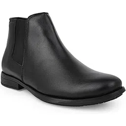VENUS TRADERS Men's Synthetic Leather Slip-On Chelsea Boots with Side Zipper | Lightweight, Comfortable, Formal and Casual Shoes for Office & Party