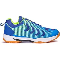 Pro ASE Non-Marking Badminton Shoes - Lightweight & Durable, Perfect for Squash, Table Tennis, Pickleball & Indoor Sports | X-Cushion, Active Grip Sole, Toe Assist | Men, Women, Unisex | Blue,Black,Orange