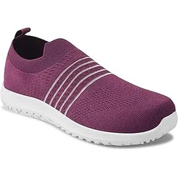 Memory Foam Women's Casual Knitted Slip-On Shoes | Comfortable Lightweight Walking Shoes for Office Travel for Girls and Ladies | Sizes 4-9