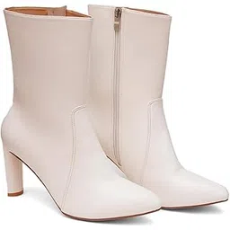 Block Heels Calf Length Boots for Women
