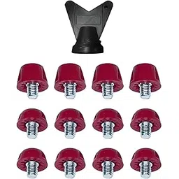 MERISHOPP 12x Football Boot Studs for Athletic Sneakers Indoor Outdoor Sports Training dark red