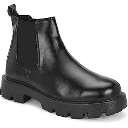 Premium PU Chelsea Boots|Soft Cushioned Chunky Insole |Slip-Resistance|Dynamic Feet Support|Arch Support Boots | Height Increasing Boots for Men