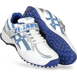 Z-2023 Men's/Boy's Cricket Shoes | Royal Blue Non-Spike Rubber Studs for Turf, Tennis Ball & Matting | Velcro Strap Closure